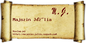 Majszin Júlia névjegykártya